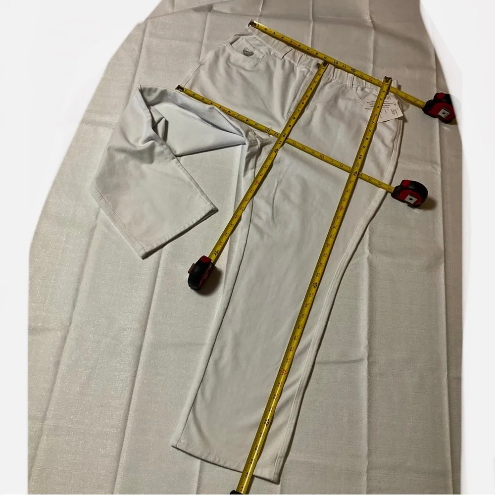 Quacker Factory DreamJeannes White Pull-On Pants | NWT | Size L
